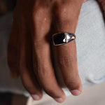 Rectangle Black Onyx Ring.