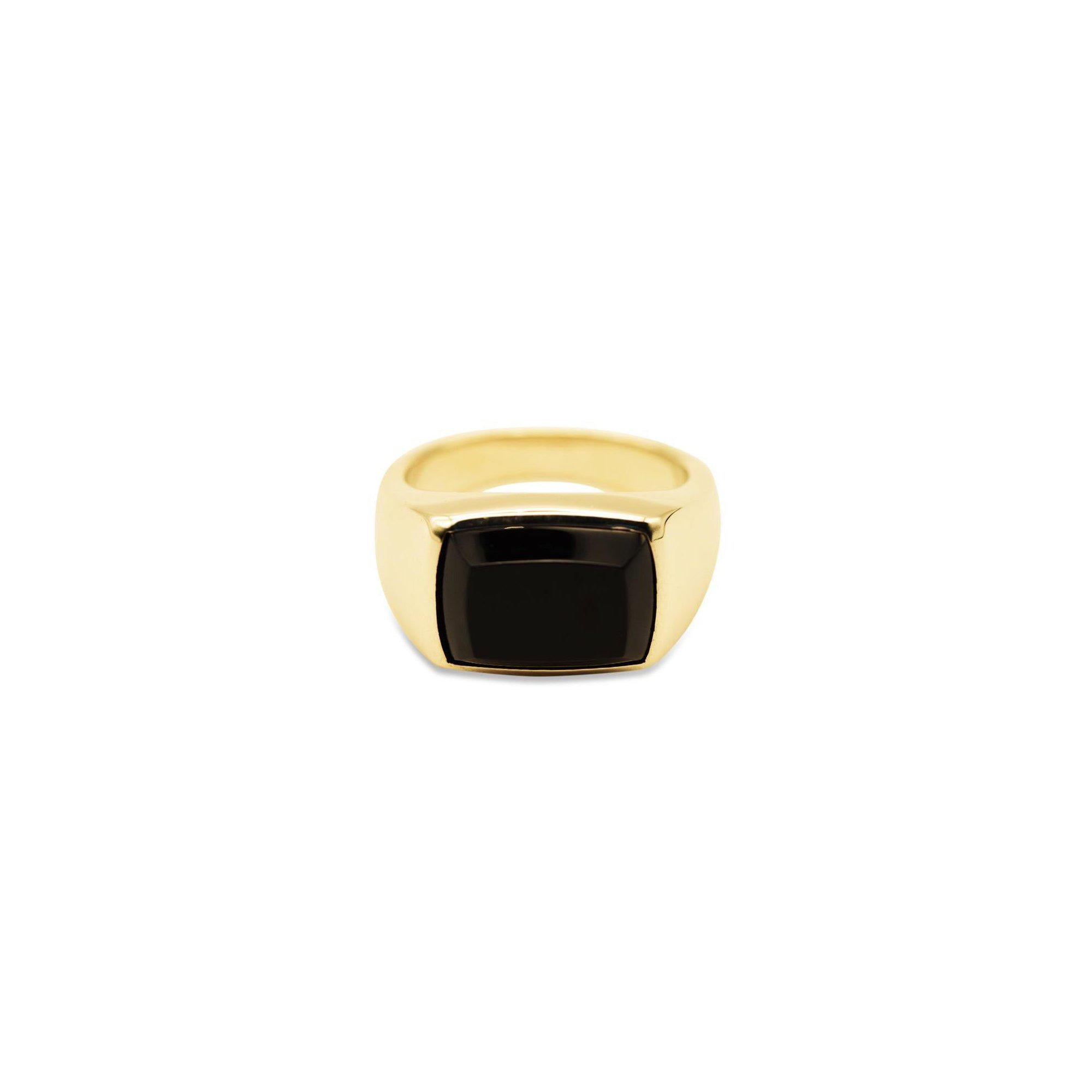 Rectangle Black Onyx Ring.
