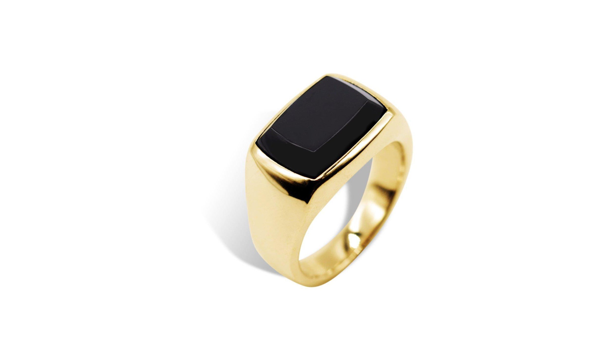 Rectangle Black Onyx Ring.