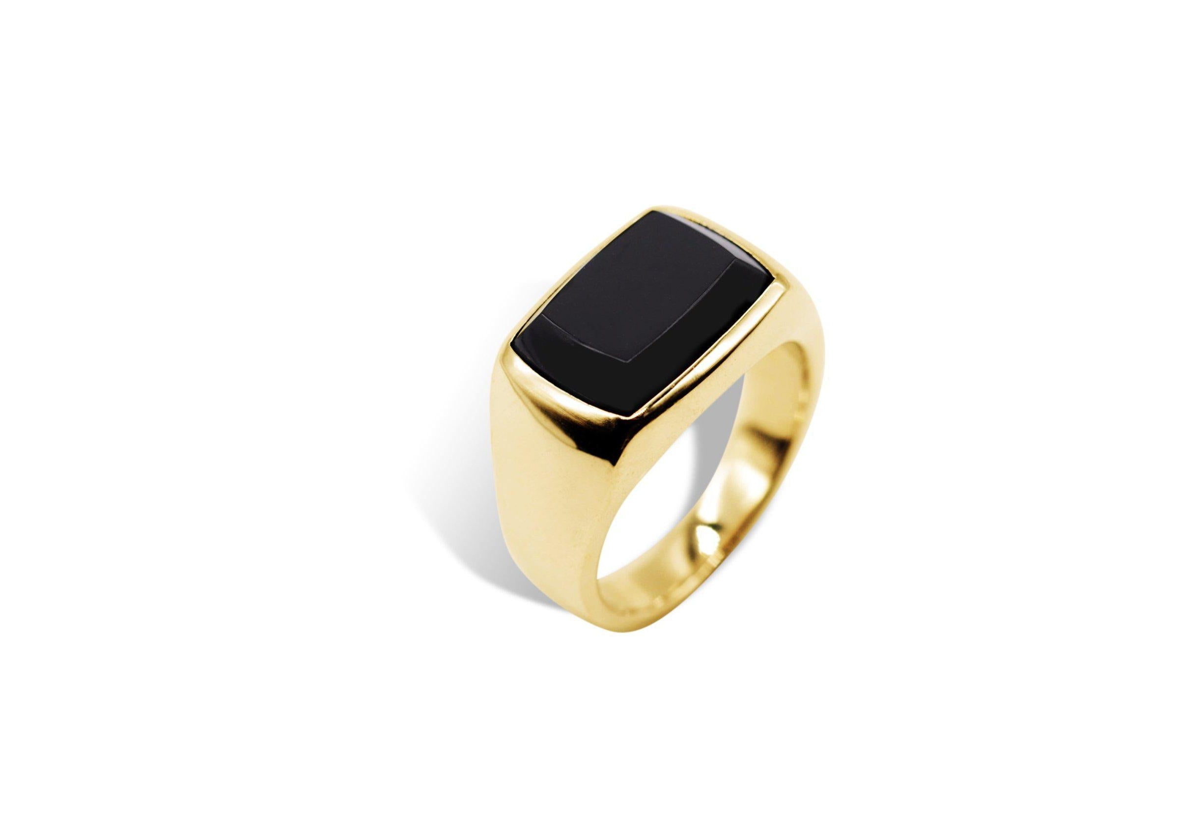Rectangle Black Onyx Ring.