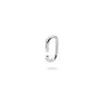 Rounded rectangle moissanite ear-cuff.