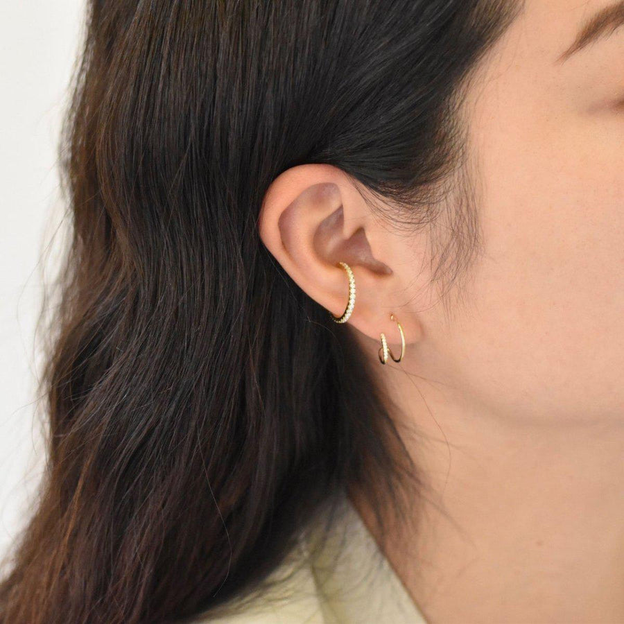 double hoop moissanite earrings