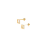 Square hole pop earring.