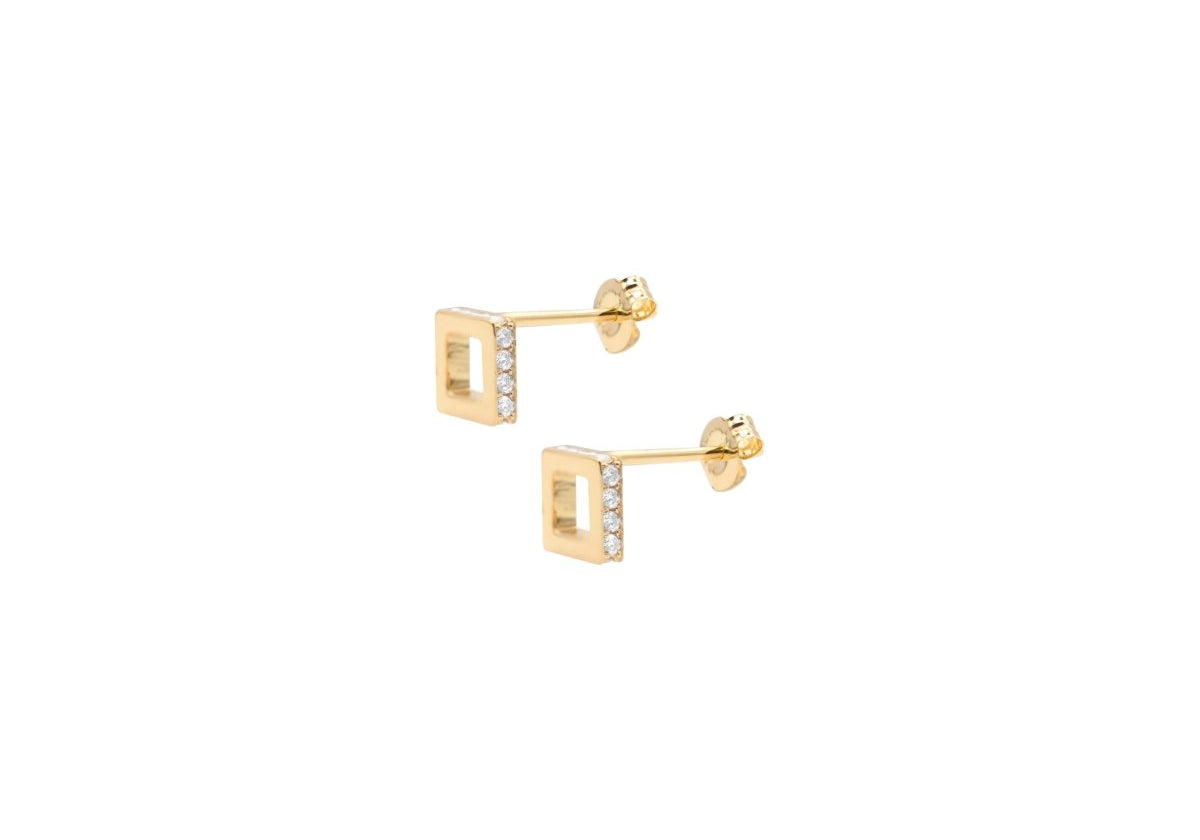 Square hole pop earring.