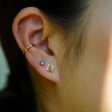 Square pop earring.
