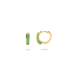 Three-Dimensional Enamel Hoop Earrings.
