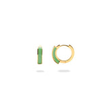 Three-Dimensional Enamel Hoop Earrings.