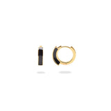 Three-Dimensional Enamel Hoop Earrings.
