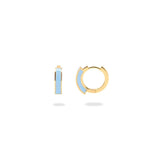 Three-Dimensional Enamel Hoop Earrings.